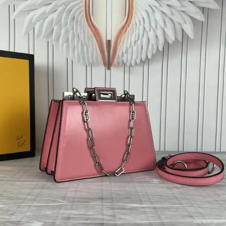 Vintage HOT Fendi Bag White In Mini Cut Calf Peekaboo Leather 0618